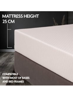 EASELIVING Memory Foam Mattress 150 x 200 x 25 cm | Plush Spring-Free Mattress with Pressure Relief | Breathable Zip Cover, Adaptive Foam Base | Ideal for Side Sleepers