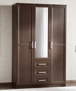Pan Home MALMO 3 DOOR WARDROBE - BROWN