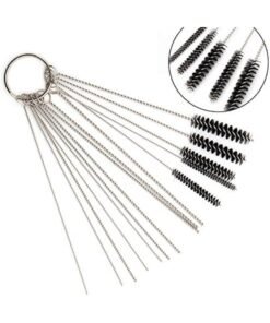 Carburetor Carbon Dirt Jet Cleaner Tool Kit 10 Cleaning Needles with 5 Brushes