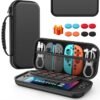 ARX Switch 2 Carrying Case + Free Joystick Covers - Protective Hard Shell Travel Bag with Soft Lining, 10 Game Card Slots, Shockproof & Splash Resistant, Portable Handle