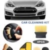 Sweet Life Car Detailing Brush Set Auto Interior Dust Brush and Microfiber Soft Fleece Car Wash Gloves for Cleaning Automotive Dashboard Air Conditioner Vents Leather Computer