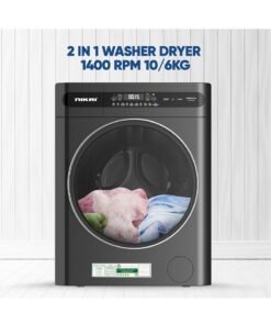 NIKAI 10/6 Premium Combo Washer Dryer With 18 Programs Digital Panel Fully Automatic 10KG Washing Machine With 6KG 100% Dryer Child Safety Lock Best For Kitchen & Home 10 kg 2000 W 10 kg 2000 W NWM1106FDS Blue