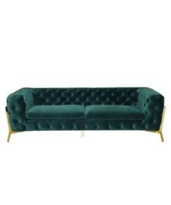 Maharat Al Bahar Mab Three Seater Sofa Green/Gold Leg 220x80x90