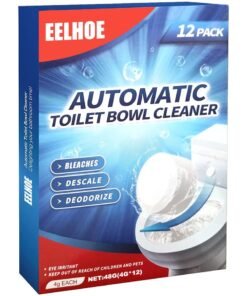 EELHOE Toilet Bowl Cleaner Tablets, Automatic Toilet Bowl Cleaners with Bleach, Durable Toilet Tank Cleaners with Sustained-Release Technology, Household Toilet Cleaners with Easy Operation - 12 PACK