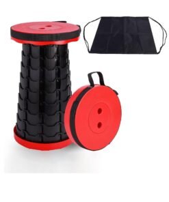 Folding Stools for Adults Portable, Lightweight Portable Stool，Retractable Telescopic Seat for Children,Upgraded Small and Lightweight Expandable Stool for Outdoor Fishing Barbecue Travel (Red)