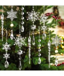 AUTOYSUR Acrylic Icicle Ornaments – Clear, Set of 10