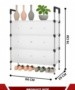 RACK STORE 4-Tier Closed Cupboard Shoe Rack –  Shoe Organizer for Entryway and Bedroom |  Dust-Proof, Sturdy & Spacious Shoe Cabinet