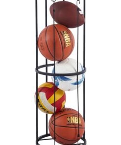 L&E Garage Ball Storage,Vertical Ball Rack,Sports Basketball Football Rack Organizer for Garage,Wall Mounted Ball Storage Cage Ball Holder for Basketball,Soccer,Football,Volleyball