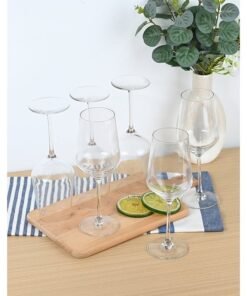 Ollieroo Wine Glasses Set of 6, 500ml Wine Glass with Stem, Perfect for Home, Restaurant, Dishwasher Safe, Lead-free, Clear, Durable Glassware