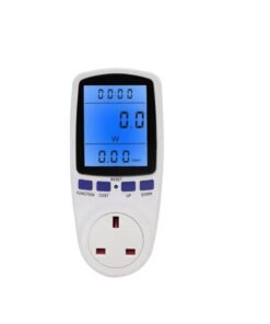 Excefore Power Meter Energy Monitor 240V/13A Watt Meter Plug UK, Power Meter Electricity Usage Monitor, With Backlight LCD Display and 7 Monitoring Modes for Home Hotel Blue Backlight