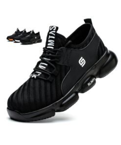 SLIMTA Men Women Safety Shoes Non-Slip Steel Toe Cap Trainers Mesh Breathable Lightweight Comfortable Puncture Proof Industrial Shoes