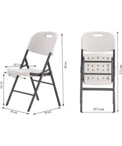 Alternative view of MOMENT Folding Chair, Steel Folding Dining Chairs, Commercial Grade Folding Chair, Foldable Guest Chairs for Events Office Wedding Party Garden, Patio, Dining, Wedding, Camping. White