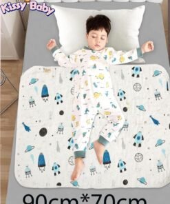 Kissy Baby Bathroom Training Bed Pillow Waterproof Diaper Pillow with Anti Slip Design Reusable Washable Bed Sheets Moisturizing Protective Mat for Toddlers 70 × 90cm