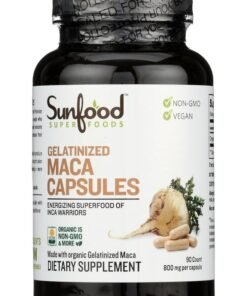 Sunfood Superfoods Gelatinized Maca Capsules, 800 Mg