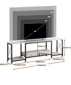 Alternative view of FAMAPY TV Stand for Living Room,TV Table with Fabric Cabinet and Open Shelves,TV Cabinet with Storage and TV Mount,Modern Media Console for Bedroom175*40*50cm White
