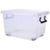 Cosmoplast 22L Clear Plastic Storage Box With Wheels & Lockable Lid  (White)