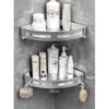 AQUILUX 2 Pieces Wall-Mounted Bathroom Shelf No Drilling with Stickers