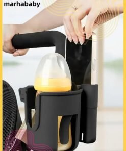 MARHABABY Universal Cup & Phone Holder, 2-in-1 Clip-On Drink Mount with 360° Rotation for Stroller, Wheelchair, Bike, Walker