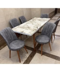 LHFHOMT 7 Seater Dining Room Sets 1 Table With 6 Chairs (160 x 80 x 70 cm) dining Table Sets
