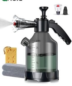 GROIC Handheld Car Wash Sprayer Manual Pressure Pump,3L foam watering can,Car Cleaning Supplies with Car wash towels and car wash sponges,Pressure Sprayer for Home, Lawn, Garden, Car