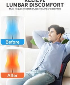 Alternative view of GROIC Seat Massager, Vibrating Back Massager for Home Office Use, with 7 Vibrating Motors Massage Chair Pad to Promote Blood Circulation Relieve Stress and Fatigue for Back Shoulder and Thighs