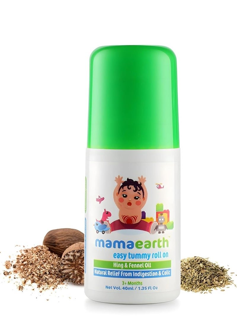 Mamaearth Easy Tummy Roll On Oil for Colic and Gas Relief with Hing and Fennel Oil, 40ml (For external use)