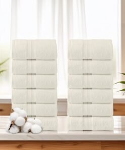 Donetella 12-Piece Washcloth  and Face Towel Set, 30x30 cm | 100% Combed Cotton 600 GSM | Thick, Soft, Ultra-Absorbent & Quick-Drying | Ideal for Spa, Gym, Hotel & Daily Use