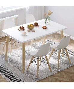 Alternative view of Wooden Dining Table Kitchen Table with Solid Wood Legs Home Writing Table for Home Living Room Office (120*60*73CM)