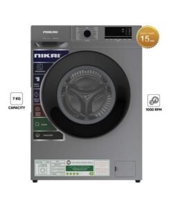NIKAI 7KG 16 Programs Front Load Washer, Steam Wash, 1000 RPM, 4 Star Energy Saving, Fully Automatic Washing Machine, Digital LCD Display, Child Lock, Best For Home And Small Family 7 kg 137 kW 7 kg 137 kW NWM701FN9S Silver