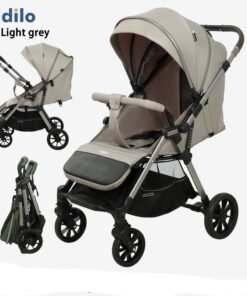 Kidilo D3 Baby Stroller | Compact One-Hand Fold | Multi-Position Recline Seat | Large Extendable Canopy | Shock-Absorbing Wheels | 5-Point Harness | Large Storage Basket
