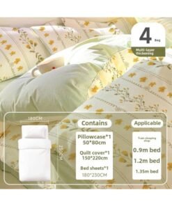 Thickened Disposable Bed Sheet Four-piece Quilt Cover Pillowcase Hotel Supplies Household Portable Suit Travel Wholesale-Color:Nuanyang Travel Three-piece Suit [single Four-day Trip]