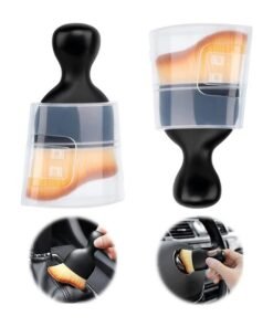 HY Car Brush, Car Interior Cleaning Tool, Car Cleaning Brush Dust Collectors, Curved Design Dirt Dust Clean Brushes, Engine Compartment and Dashboard(2 PCS)
