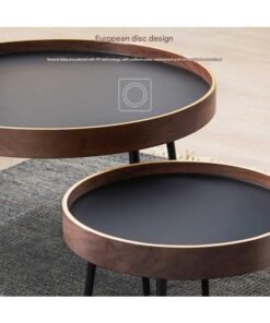 Alternative view of Raffine Modern Nesting Coffee Table Set of 2 Pieces Round Wood Surface with Metal Legs, 75cm & 43cm Diameter Elegant Living Room Accent Tables for Home and living room coffee table Size 75x43cm 50x37cm