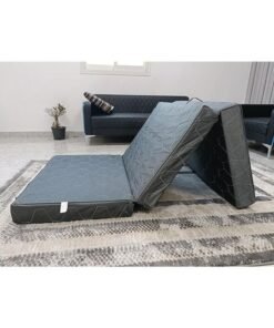 Harmony Home Tri-Fold Foam Mattress – Foldable Portable Bed with Washable Cover & Non-Slip Bottom for Camping, Guests & Multi-Purpose Use (Dark Gray, 180x90x10 cm)