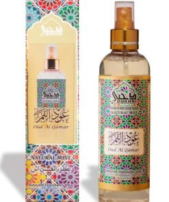 Dukhni Oud Al Qamar Attar Al Faraash | 250ml Non Alcoholic Spray | Arabic Natural Mist | Air Freshener, Room Mist, Fabric & Linen Spray | Perfect for Prayer mats, beds, sofas, curtains | Halal