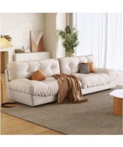 80" Chenille Cloud Deep Seat Sofas for Living Room, Modern Sofa Couch for Small Spaces, Cozy Comfy Loveseat with Solid Wood Frame - Image 3