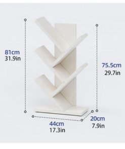 RATSAW 5 Tier Bookshelf Tree Bookshelf Corner Bookshelf for Small Space Floor Standing Bookcase Storage Rack Utility Organizer Shelves for Living Room Bedroom Home Office