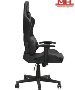 Multi Home Furniture Black & Brown Gaming Chair with Foot Rest | Ergonomic Chair & Recliner Chair with Headrest & Lumbar Support | High-Back PU Leather 360° Swivel Chair & Office Chair for Gaming PC & Home