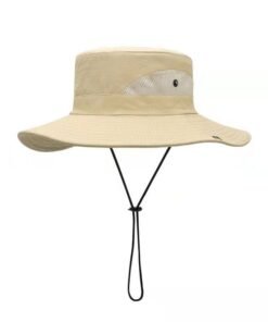 HAWAWA Fishing Hat Safari Cap Breathable Wide Brim Boonie Hat Bucket Hats with UV Protection Sun Protection For Fishing Hiking Garden Beach Men and Women(Beige)