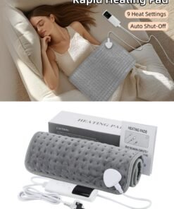 REOCLE Electric Heating Pad with Adjustable Temperature Settings Soft Plush Fabric Pain Relief Pad for Muscle Comfort Daily Relief