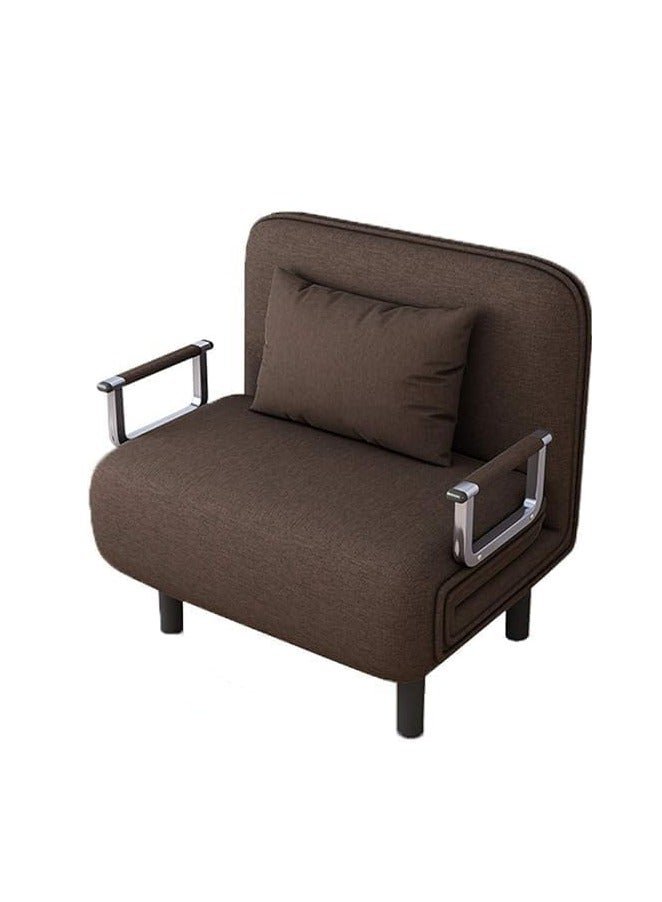 XiuWoo Convertible Chair Bed, Tri-Fold Sofa Bed with Adjustable Backrest & Pillow, Leisure Chaise Lounge Couch with Sturdy Steel Frame for Home & Office, Comfortable Sleeper Chair 65 * 190cm Coffee - Image 2