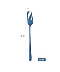 Home Daily Tableware Stainless Steel Fork Creative 410 Long Handle Main Fork Steak Fork Hotel Supplies Manufacturers Wholesale-Color:C278D Korean Fork "blue]