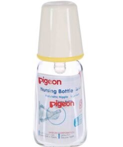pigeon Glass Nurser Baby Feeding Bottle K-4 120Ml, Slim Neck, Slow Flow Nipple - Assorted