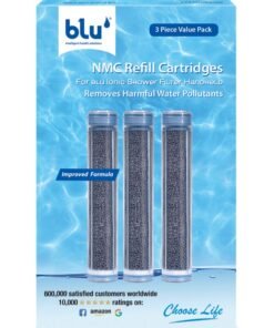 Blu NMC Refill Cartridges For Handheld Ionic Shower Filter - 3 Piece Value Pack Grey L2.4xW2.4xH12.2cm