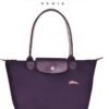 Longchamp Women's Classic Fashion Versatile Medium Handbag Shopping Bag Shoulder Bag Handbag Eco-friendly Purple