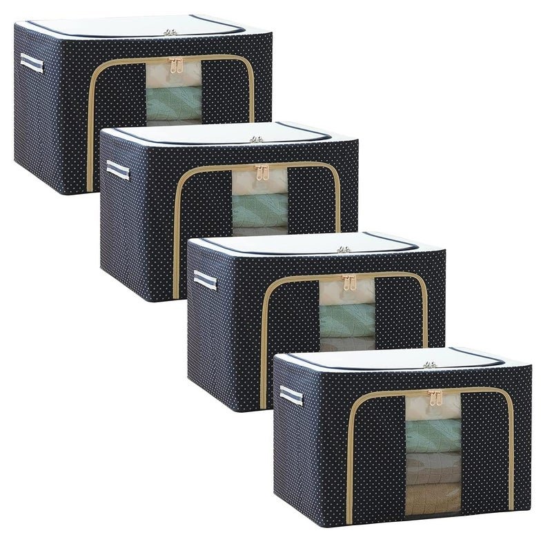 PRAMANTA Wardrobe Organizer for Clothes Foldable Almirah/Cupboard Organizer for Clothes Multi Purpose Plastic Shelf Clothes Organiser for Wardrobe (2Pcs)