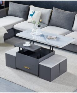 Multifunctional Adjustable Height Modern Dining Table Set Coffee Table Set