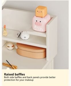 Alternative view of Sharpdo Bedroom Dressing Table Makeup Dressing Table with Mirror and Light, Makeup Dressing Table with 2 Drawers and Storage Shelves Dressing Table With Drawers Vanity Table Beautiful Makeup Table (Without Dressing Stool) 80*40*123cm