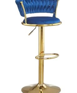 DubaiGallery Velvet Swivel Bar Stools, Adjustable Counter Height Bar Stool with Woven Back, Upholstered Kitchen Dining Chairs, Modern Barstools for Kitchen Island, Cafe, Pub, Bar Counter