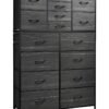 keke 16-drawer large size Fabric model For inside Home Bed Room Storage Cabinet Black Color 100cm